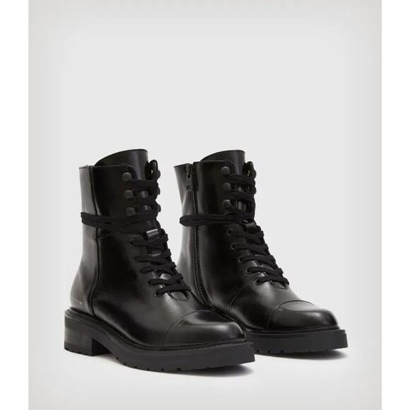 ALLSAINTS Dusty Cap Toe Lace-Up Combat Boot - 10 M - Picture 4 of 8